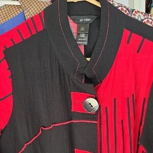 Ali Miles Black and Red Blazer
